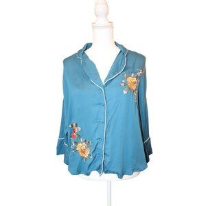 Floreat Floral Embroidered Sleep Top, XS (oversized)